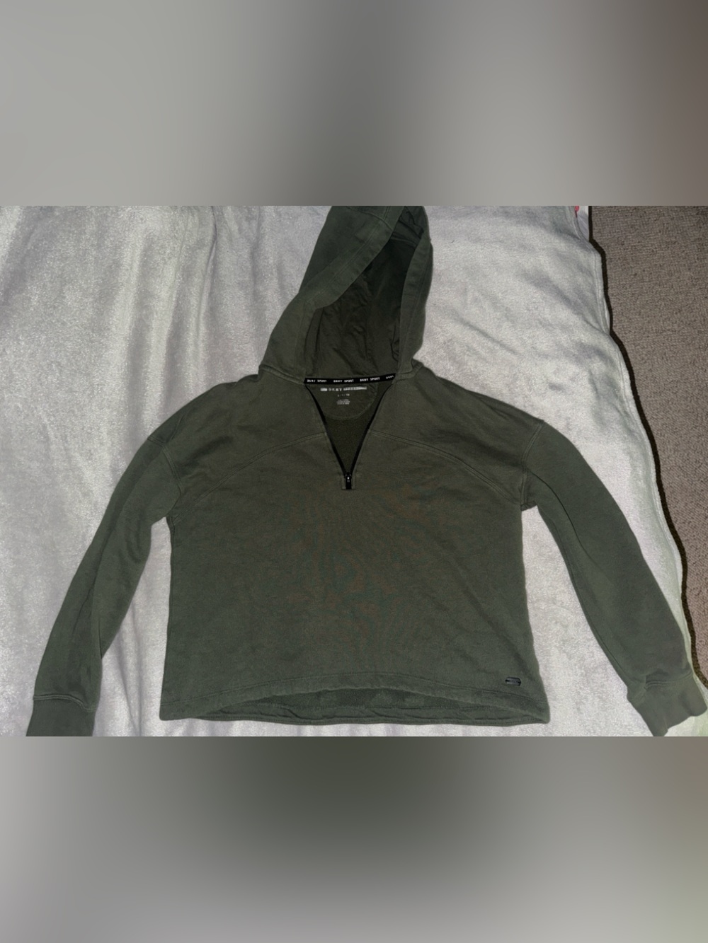 DKNY Sport Olive Green Athletic Zip-Up